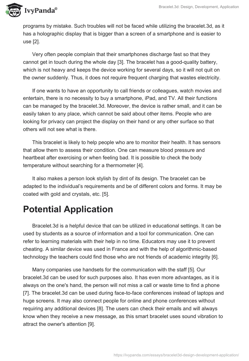 Bracelet.3d: Design, Development, Application. Page 2