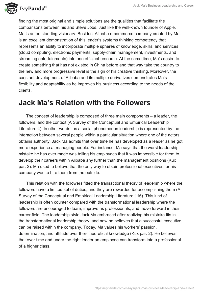 Jack Ma's Business Leadership and Career. Page 4