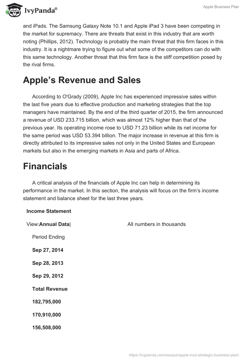 Apple Business Plan. Page 4