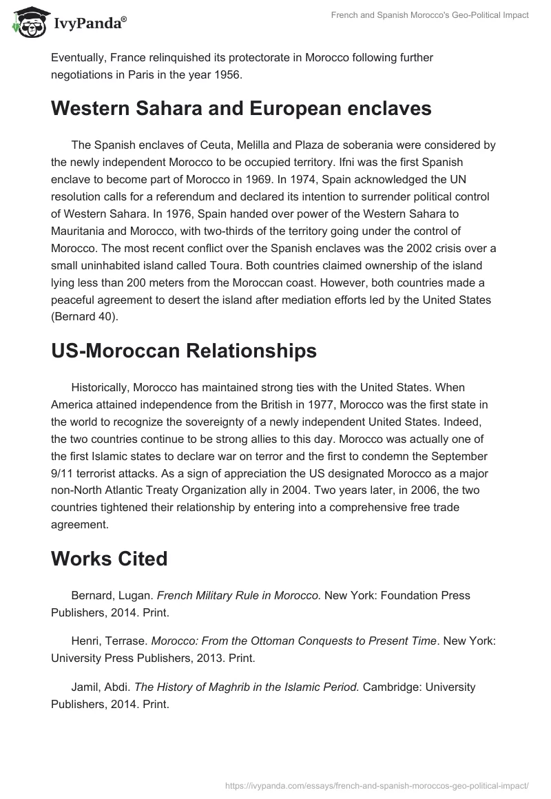 French and Spanish Morocco's Geo-Political Impact. Page 2