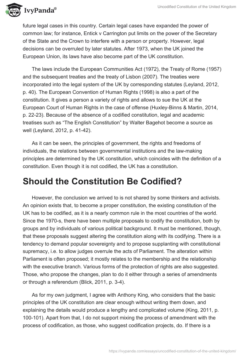 Uncodified Constitution of the United Kingdom. Page 3