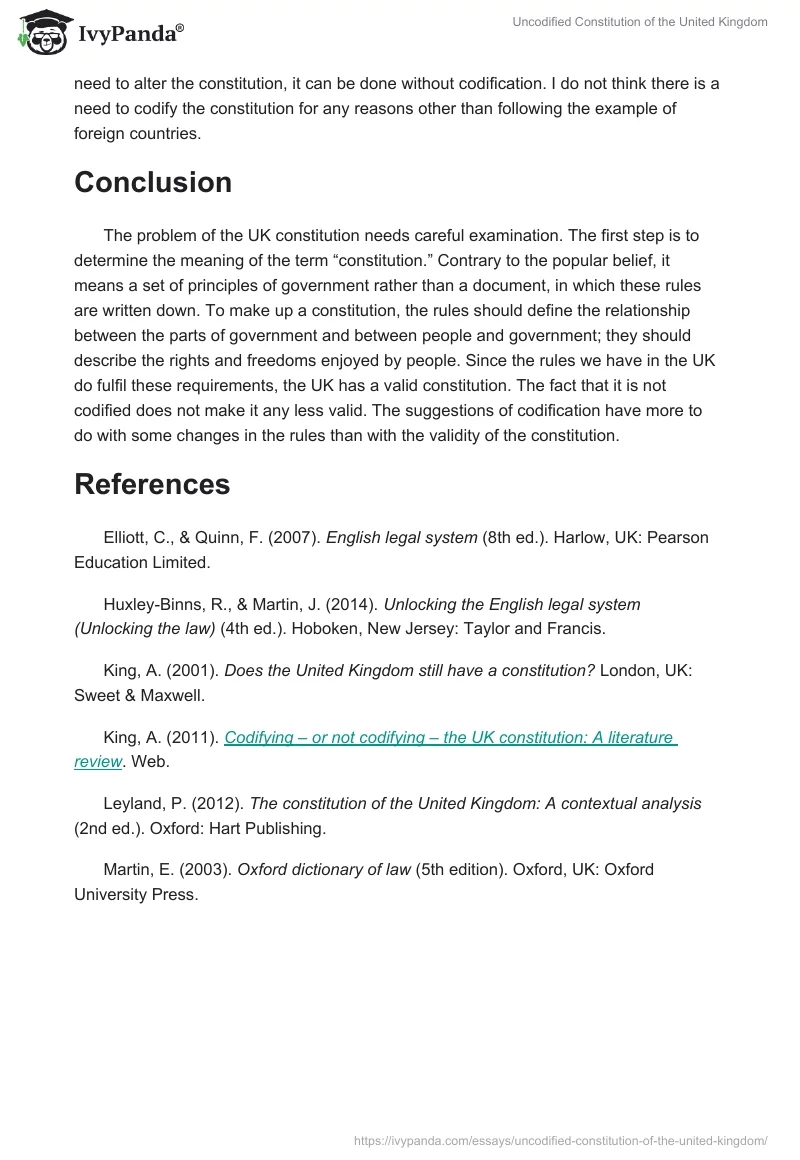Uncodified Constitution of the United Kingdom. Page 4