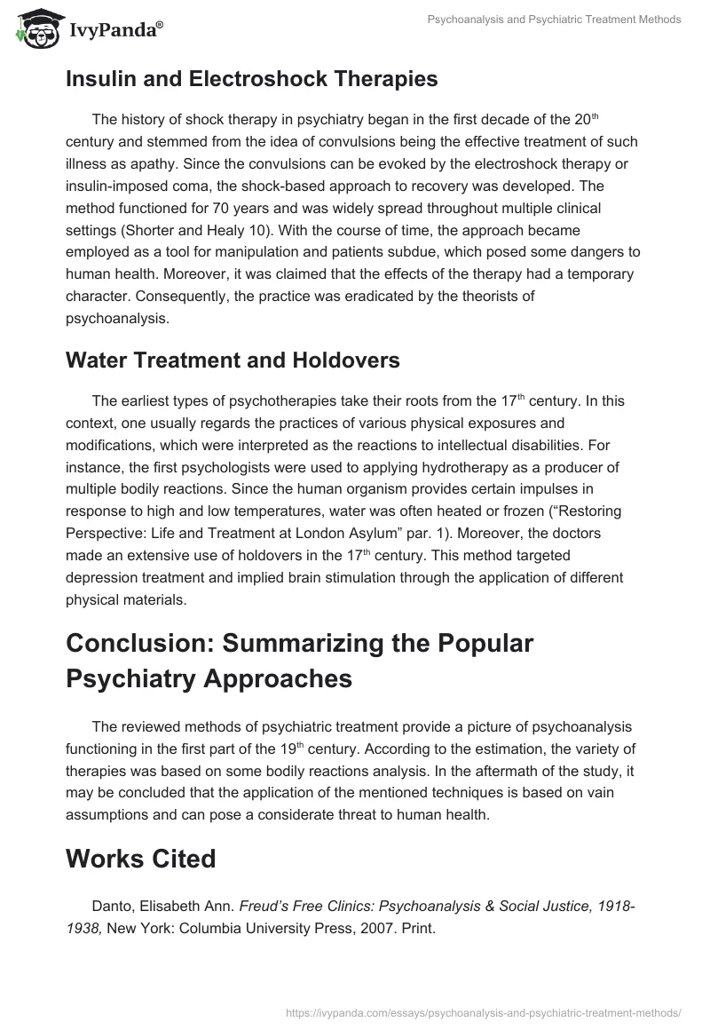 Psychoanalysis and Psychiatric Treatment Methods. Page 3