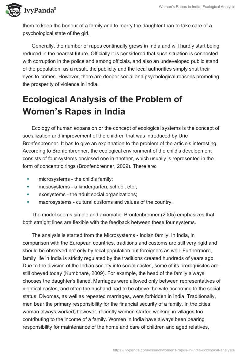 Women’s Rapes in India: Ecological Analysis. Page 2