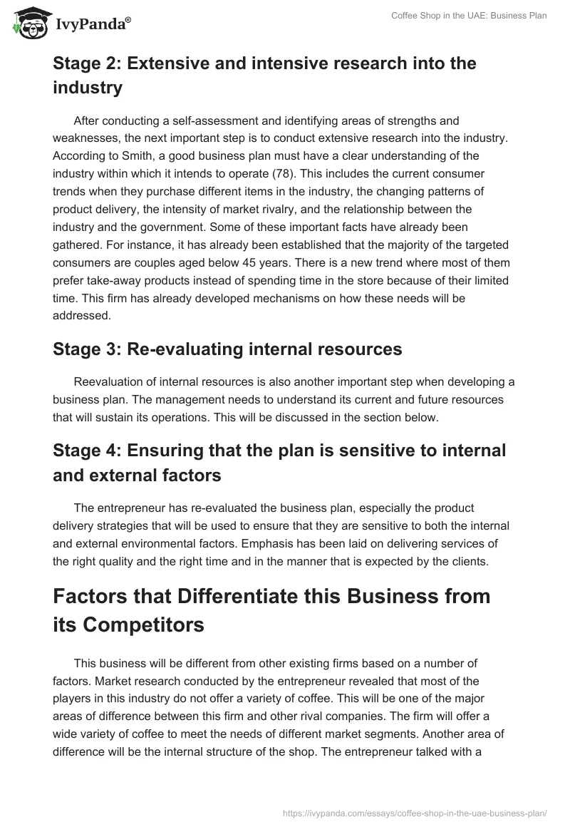 Coffee Shop in the UAE: Business Plan. Page 3