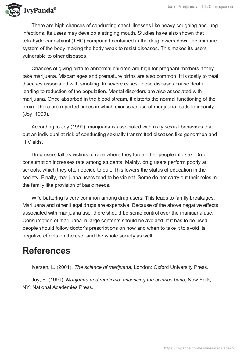 Use of Marijuana and Its Consequences. Page 2
