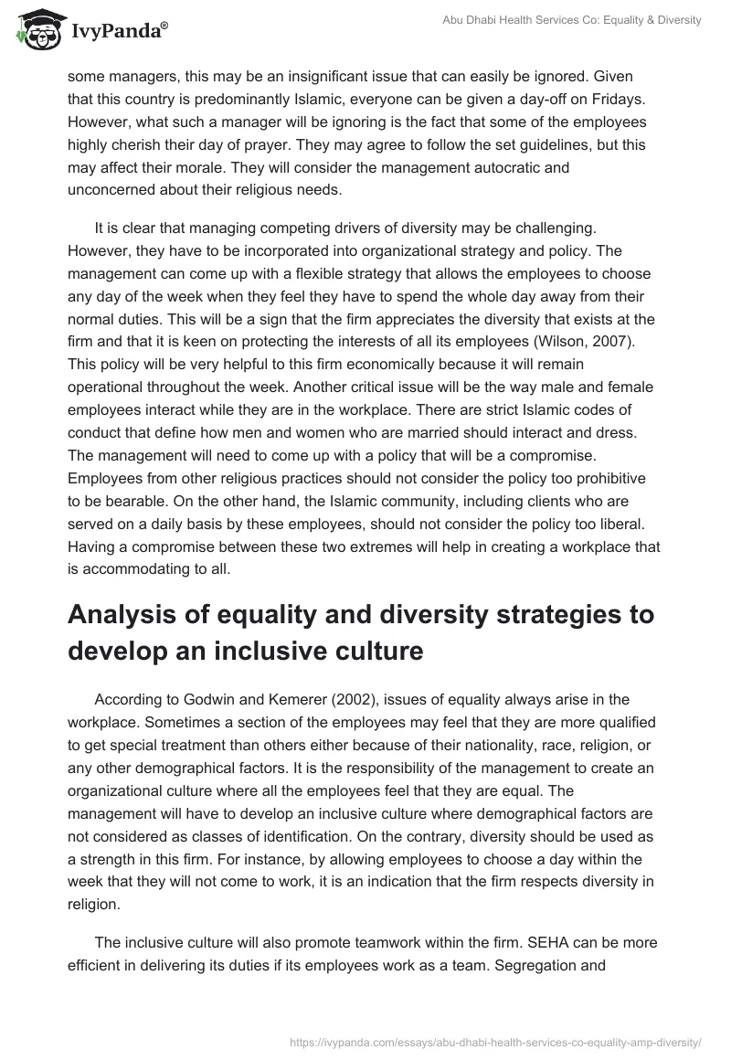 Abu Dhabi Health Services Co: Equality & Diversity. Page 2