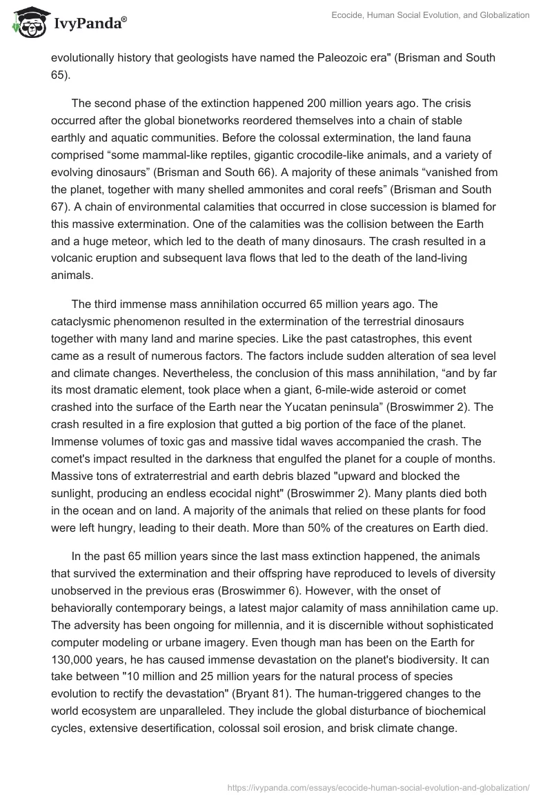 Ecocide, Human Social Evolution, and Globalization. Page 2