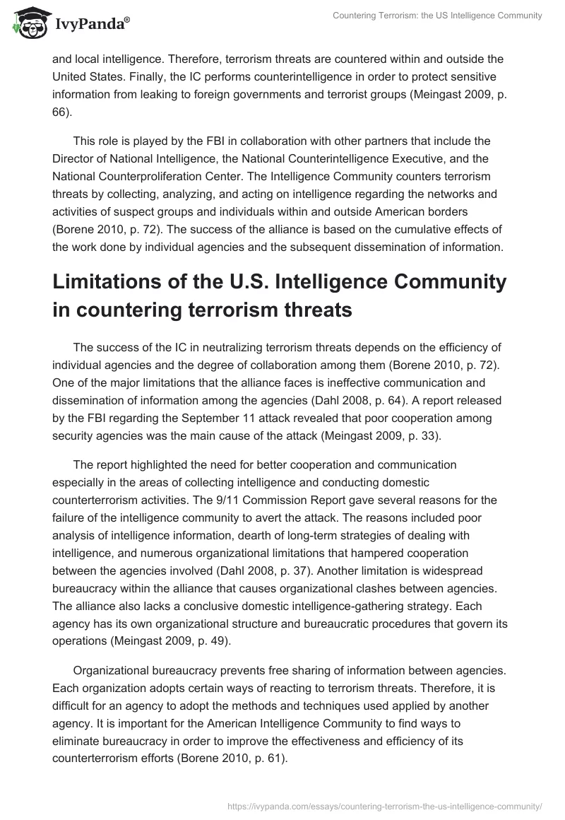 Countering Terrorism: The US Intelligence Community. Page 3