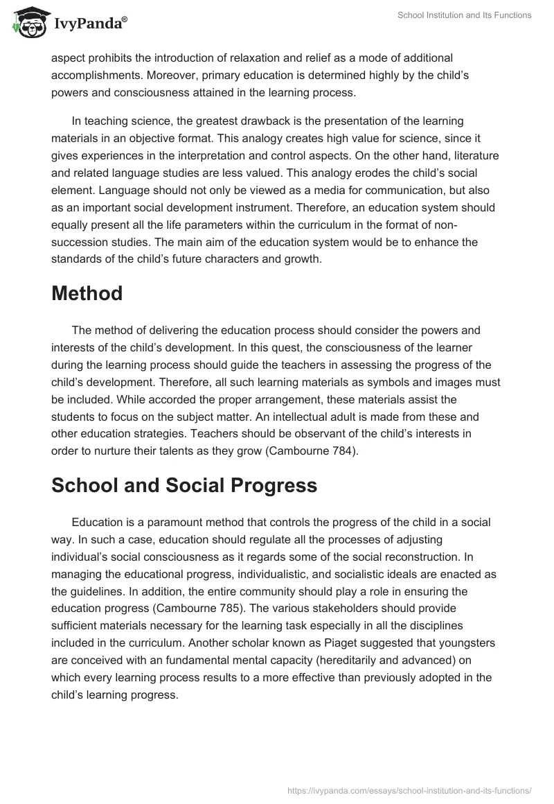 School Institution and Its Functions. Page 2