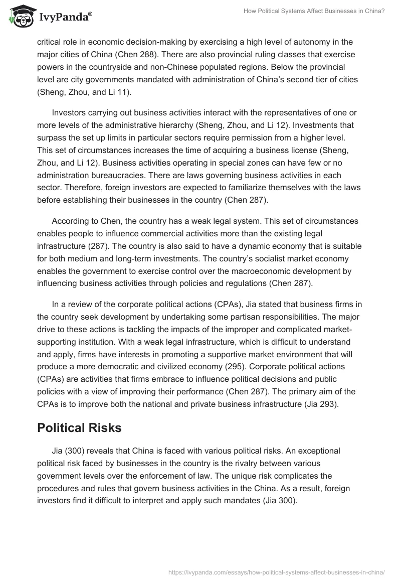 How Political Systems Affect Businesses in China?. Page 2