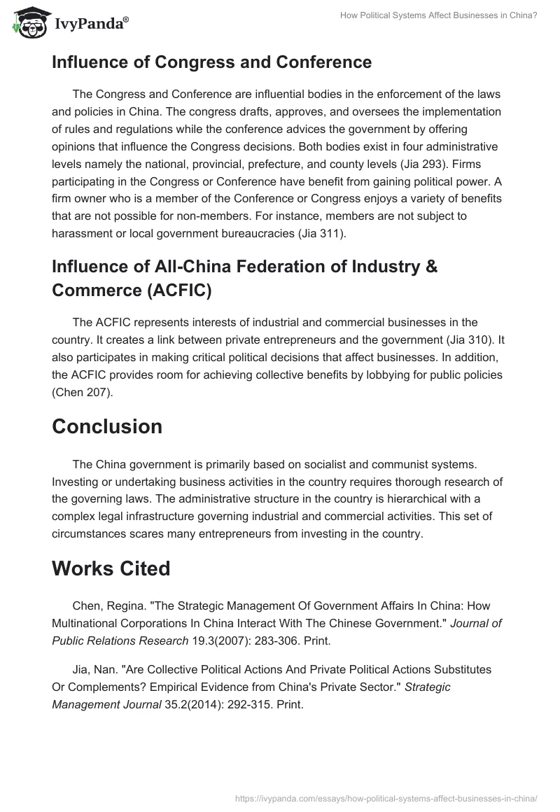 How Political Systems Affect Businesses in China?. Page 3