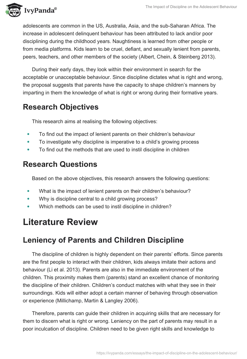 The Impact of Discipline on the Adolescent Behaviour. Page 3