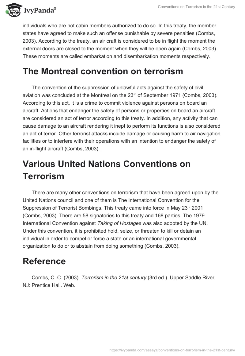 Conventions on Terrorism in the 21st Century. Page 2