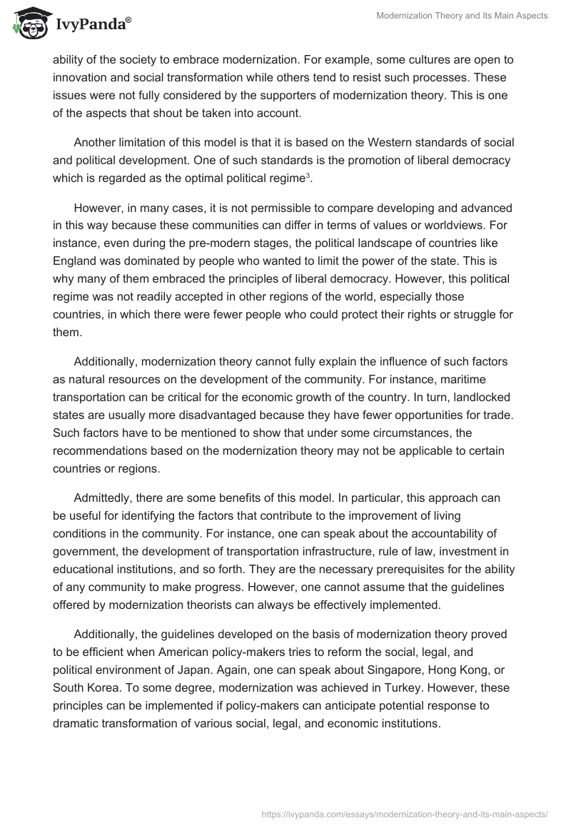 Modernization Theory and Its Main Aspects. Page 2