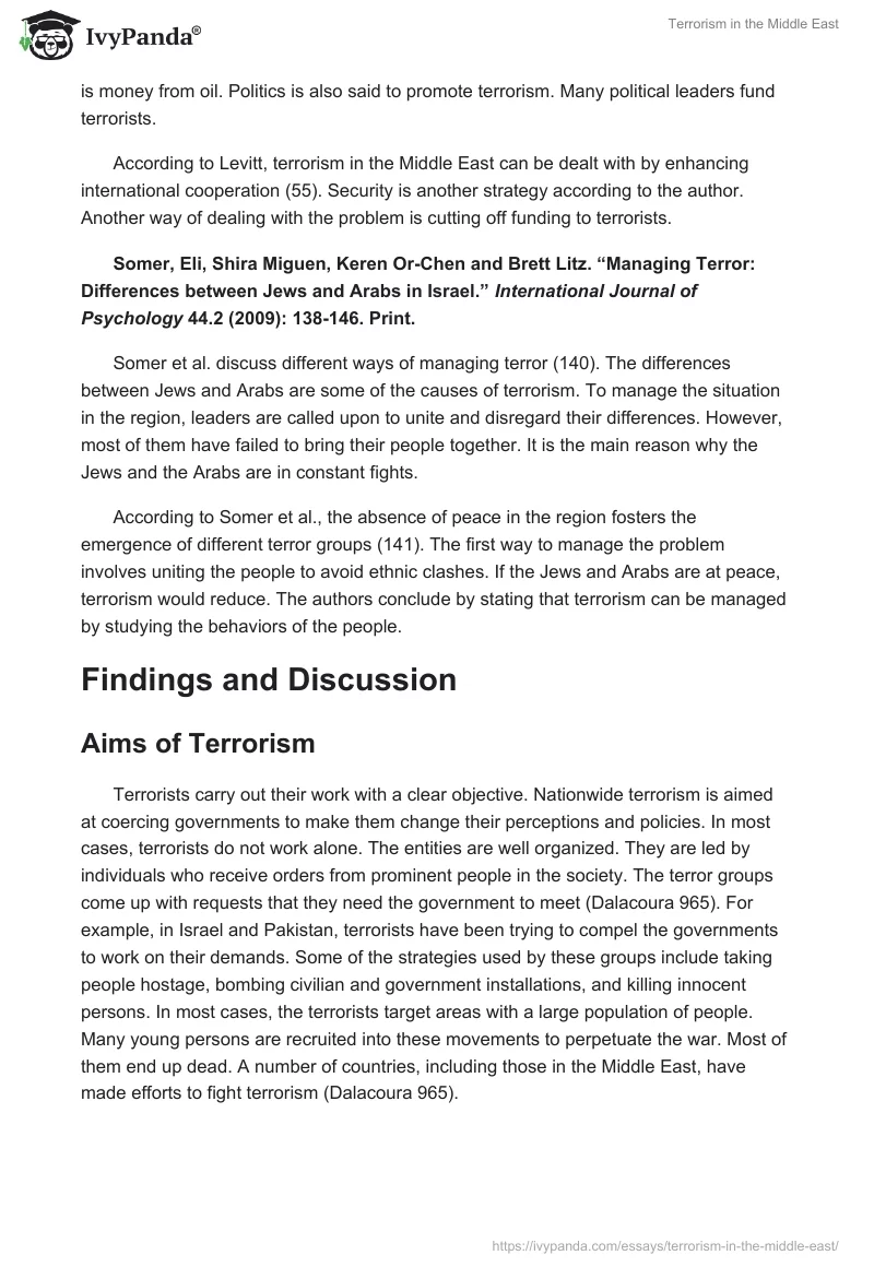Terrorism in the Middle East. Page 4