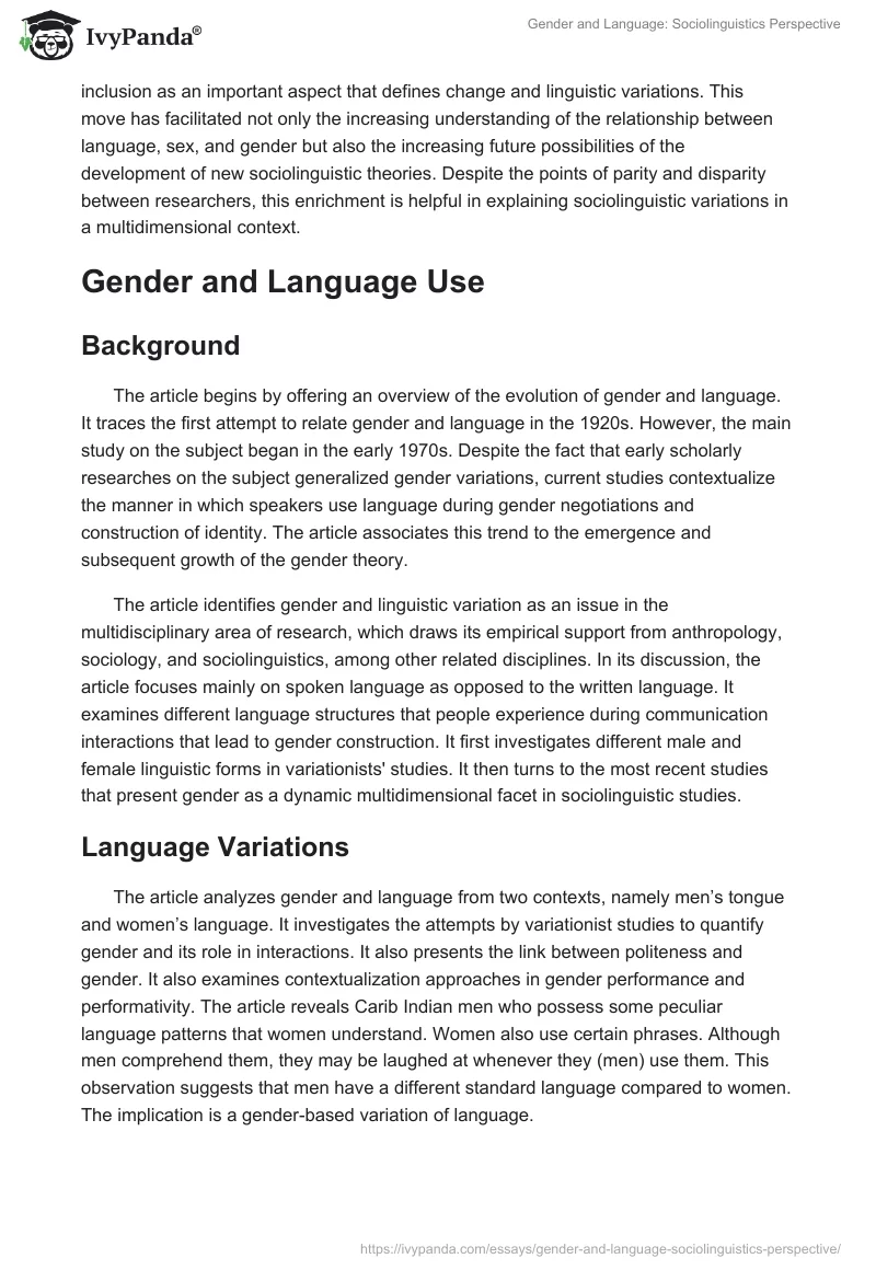 Gender and Language: Sociolinguistics Perspective. Page 5