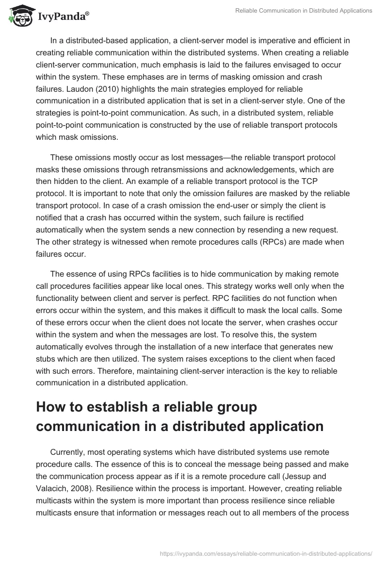 Reliable Communication in Distributed Applications. Page 3