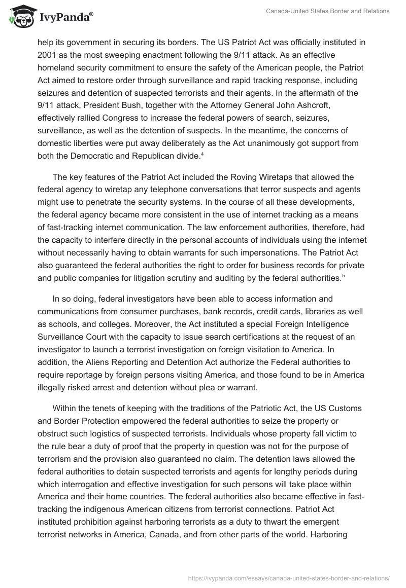 Canada-United States Border and Relations. Page 2