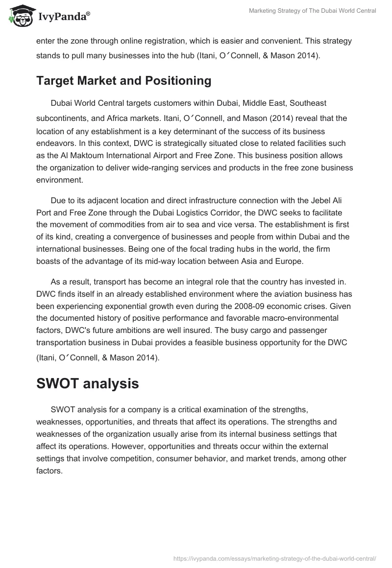 Marketing Strategy of The Dubai World Central. Page 4