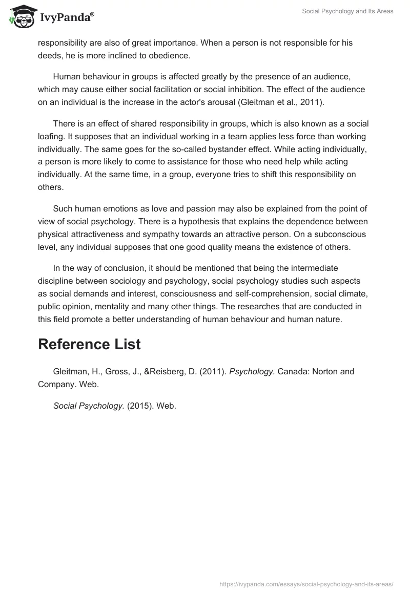 Social Psychology and Its Areas. Page 2