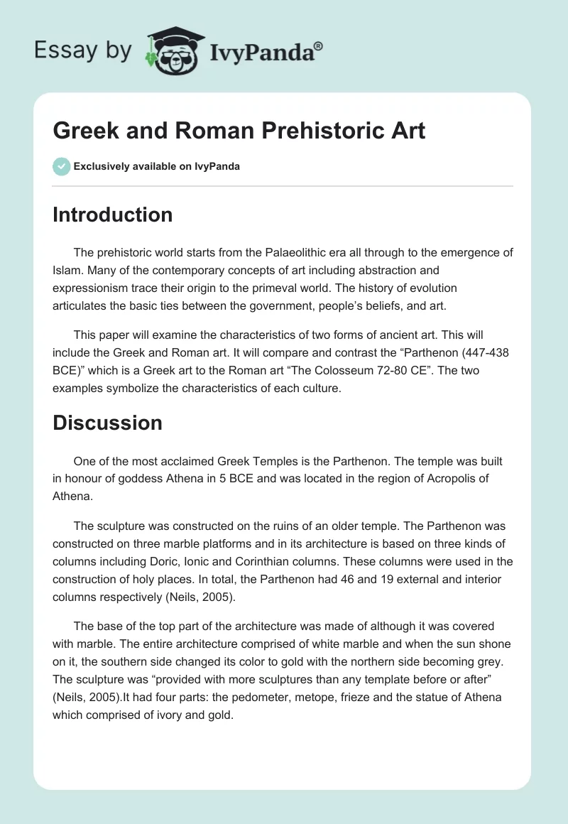 Greek and Roman Prehistoric Art. Page 1