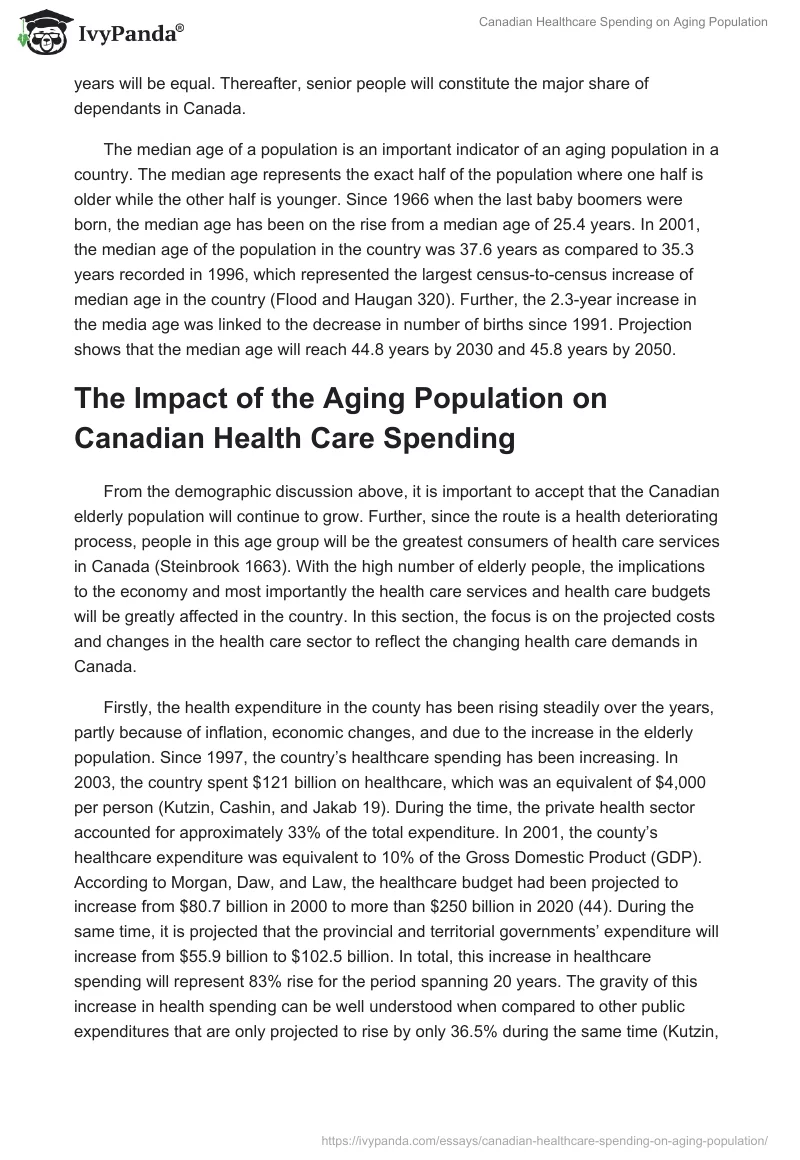 Canadian Healthcare Spending on Aging Population. Page 5