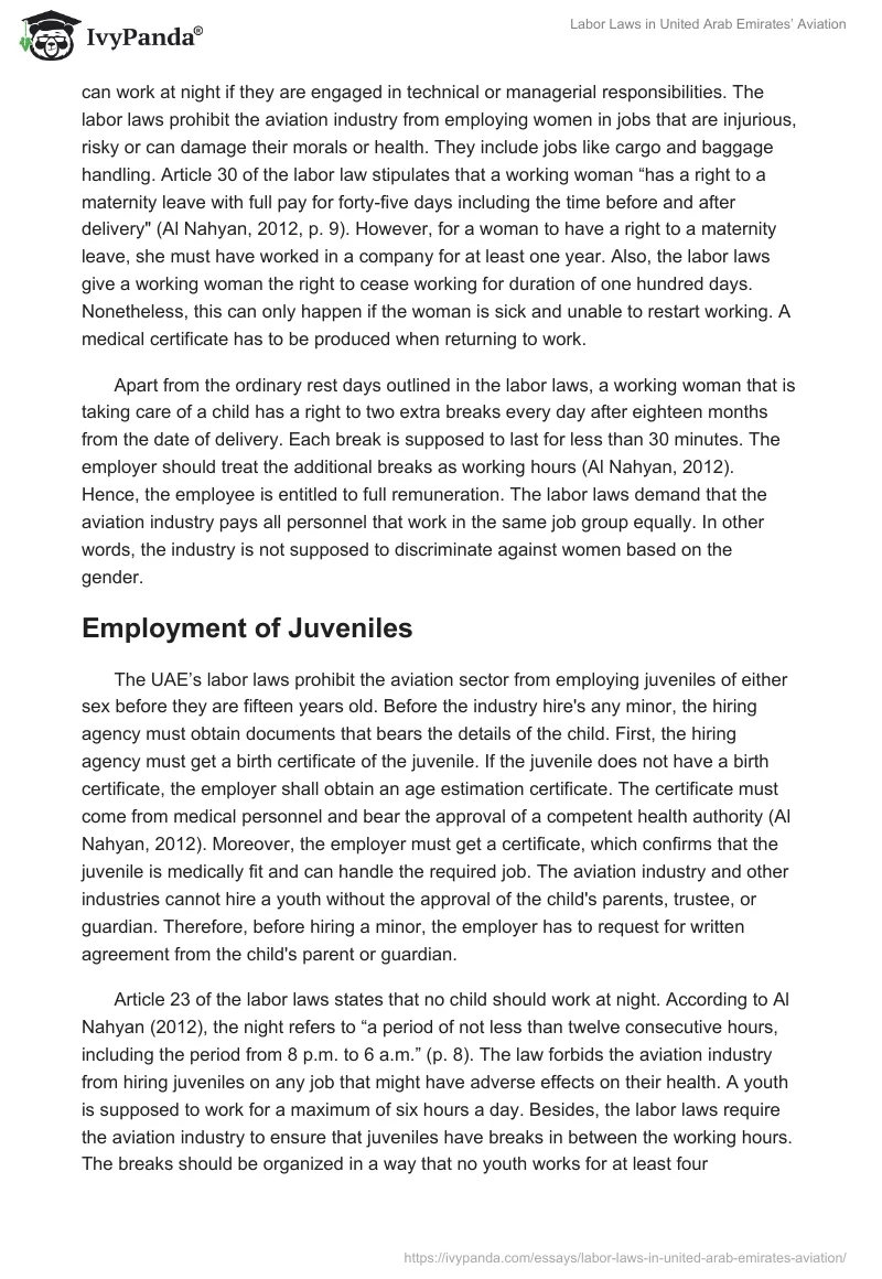 Labor Laws in United Arab Emirates’ Aviation. Page 5