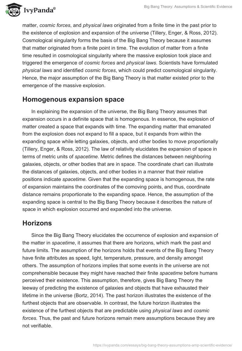 Big Bang Theory: Assumptions & Scientific Evidence. Page 2