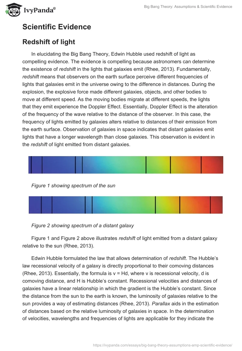 Big Bang Theory: Assumptions & Scientific Evidence. Page 3