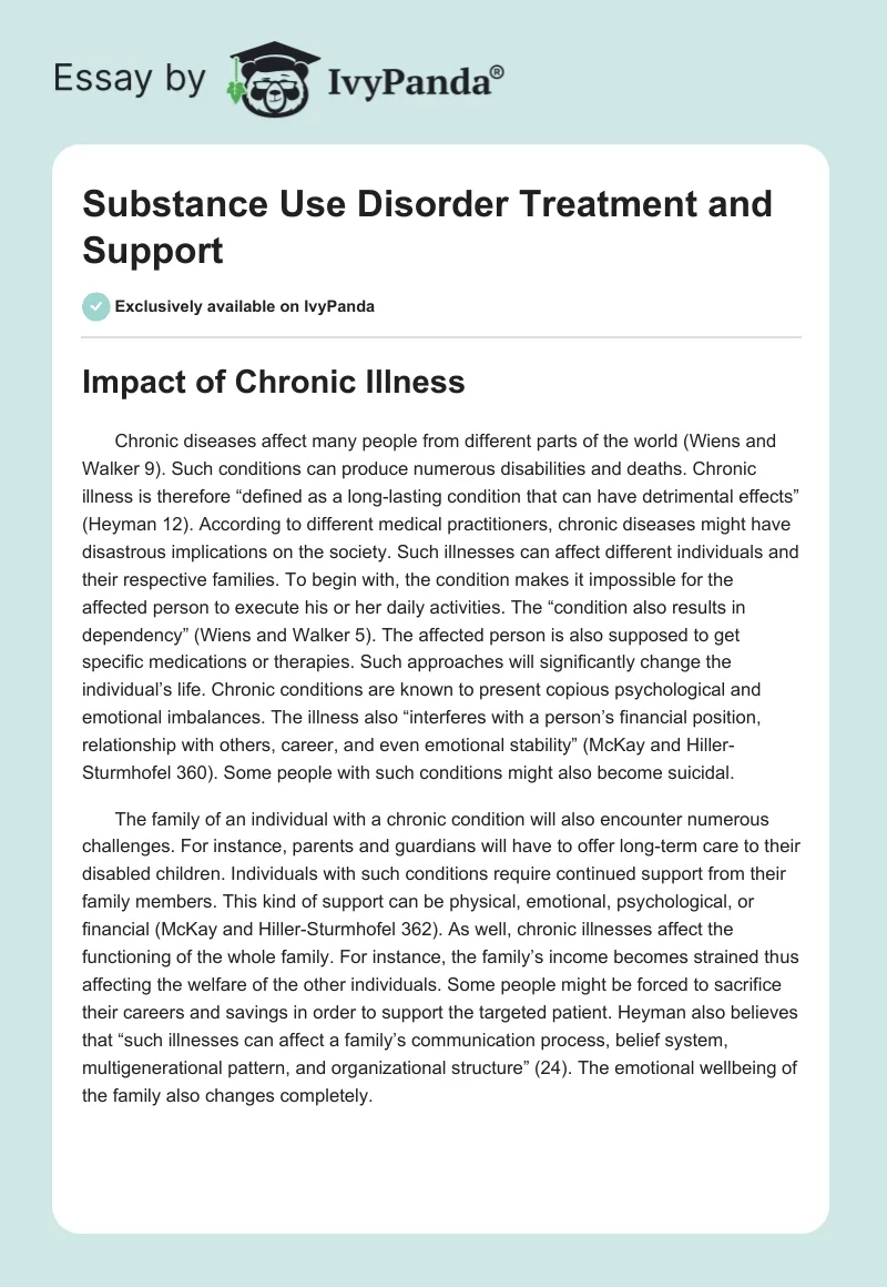 Substance Use Disorder Treatment and Support. Page 1