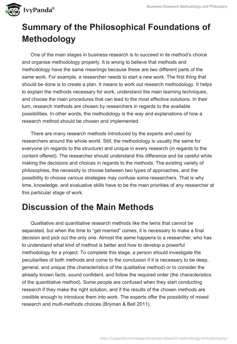 Business Research Methodology and Philosophy. Page 4
