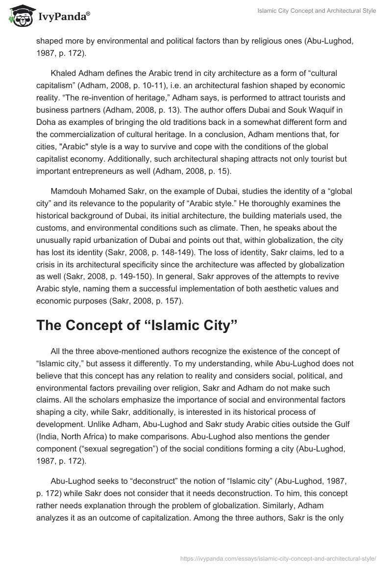 Islamic City Concept and Architectural Style. Page 2