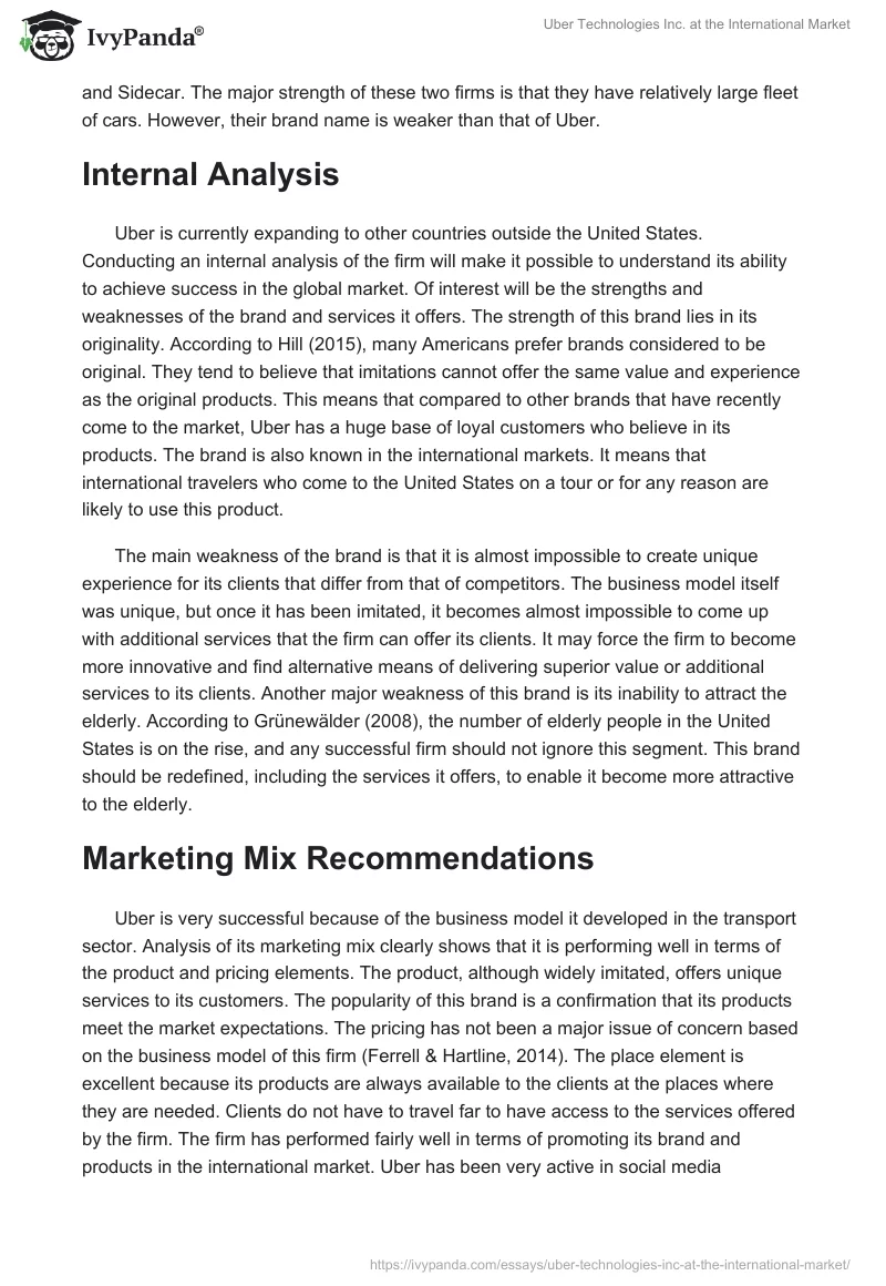 Uber Technologies Inc. at the International Market. Page 4