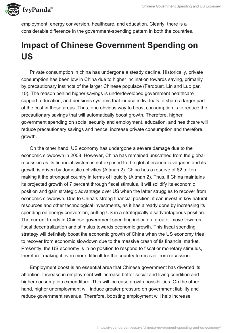 Chinese Government Spending and US Economy. Page 5