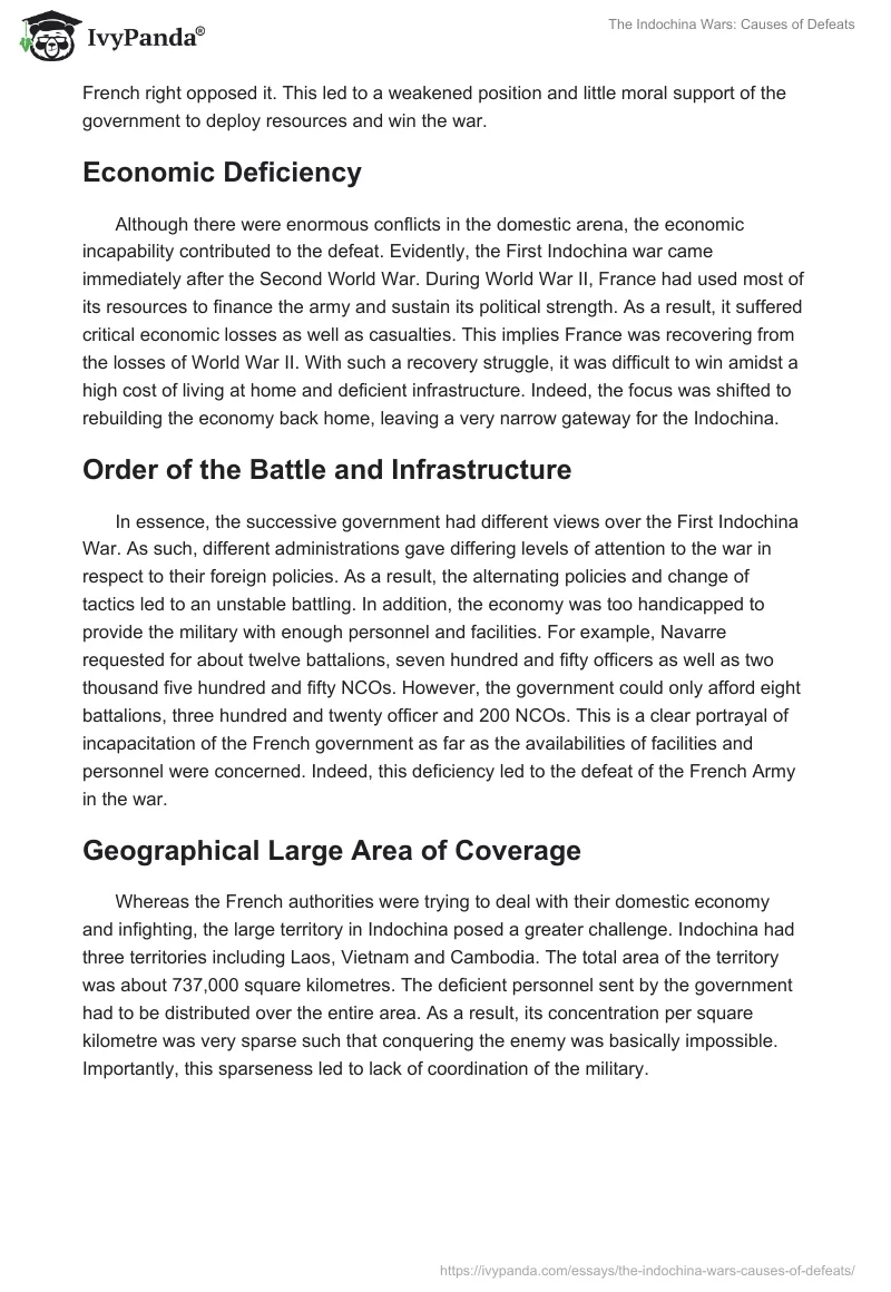 The Indochina Wars: Causes of Defeats. Page 2