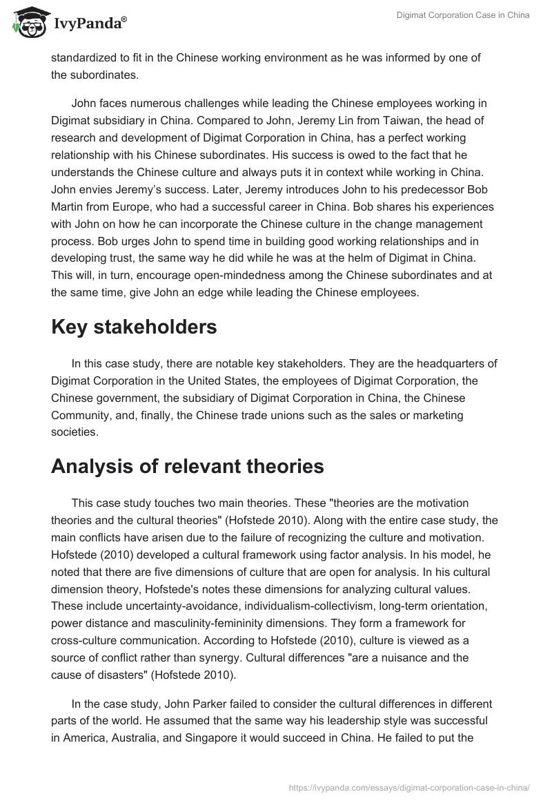 Digimat Corporation Case in China. Page 2