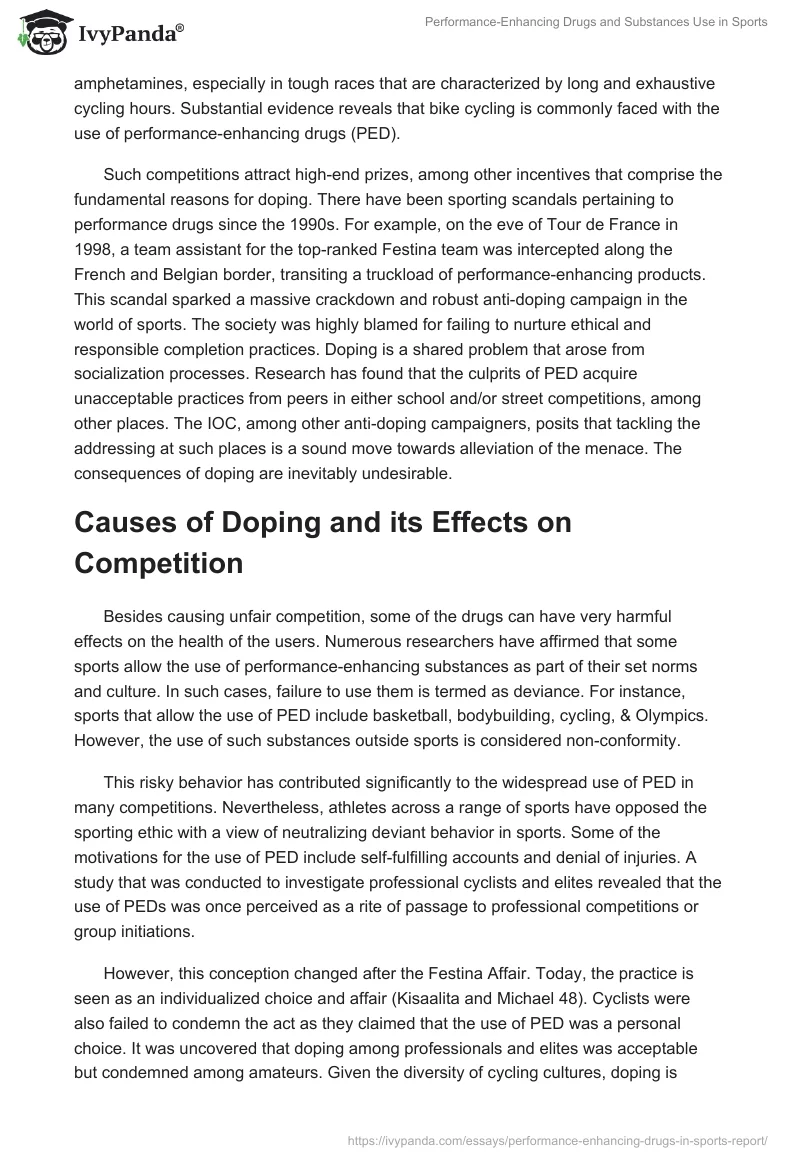 Performance-Enhancing Drugs and Substances Use in Sports. Page 2