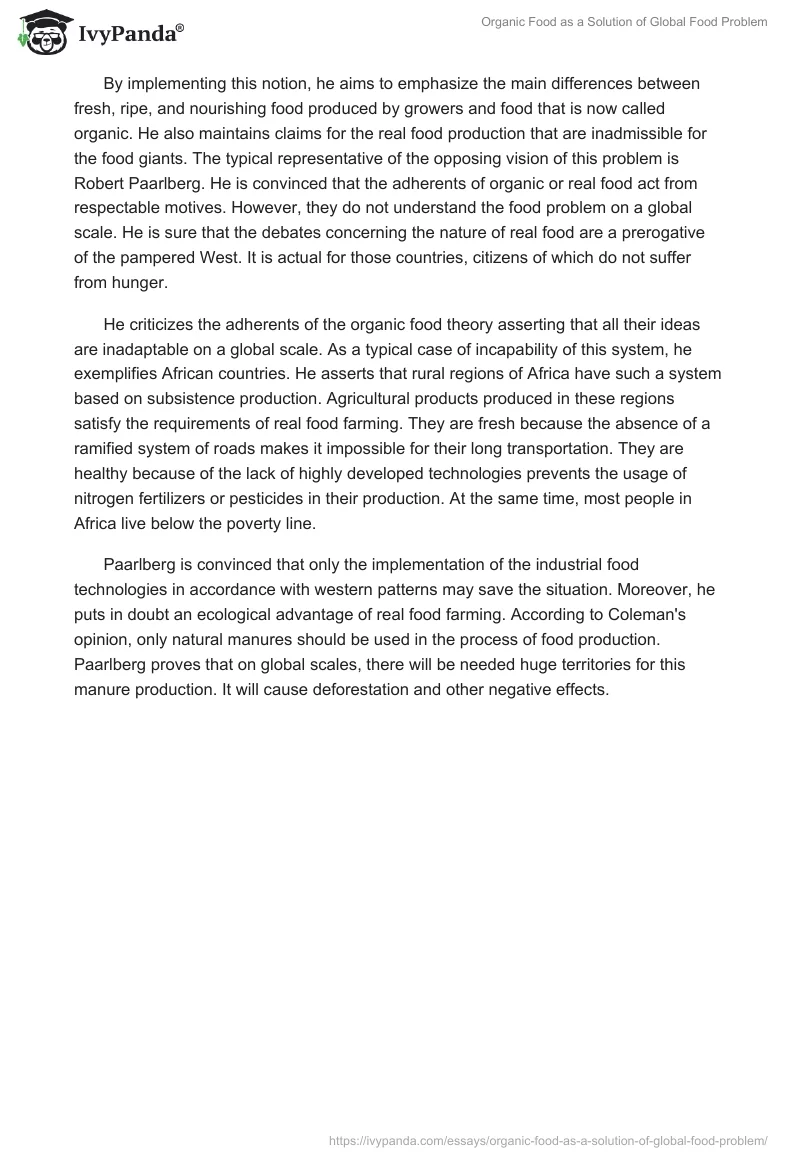 Organic Food as a Solution of Global Food Problem. Page 2