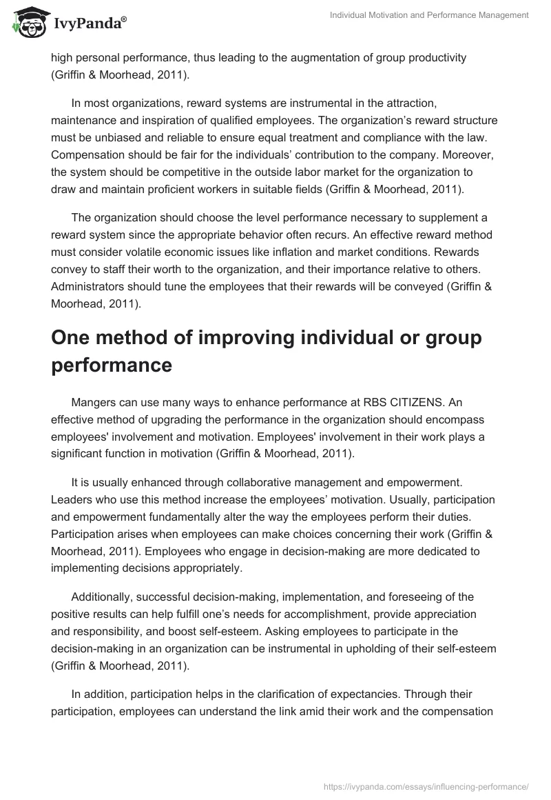 Individual Motivation and Performance Management. Page 2