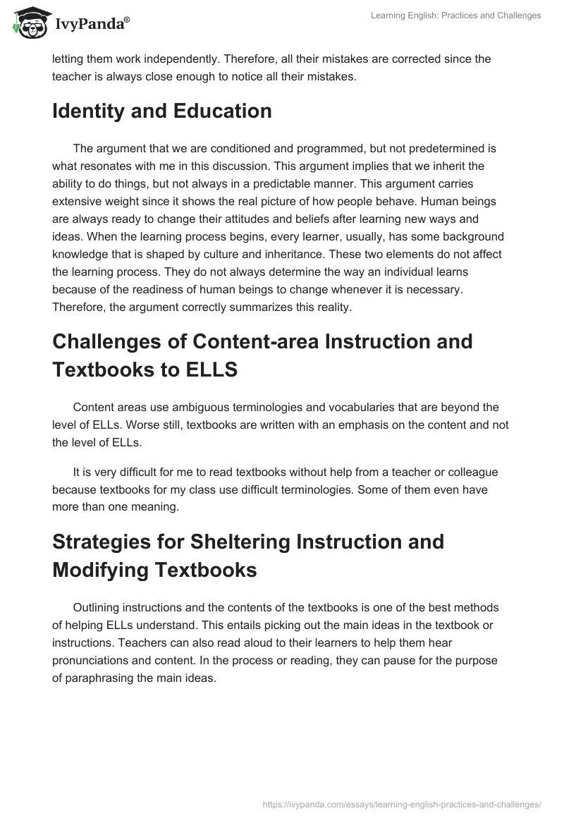 Learning English: Practices and Challenges. Page 2