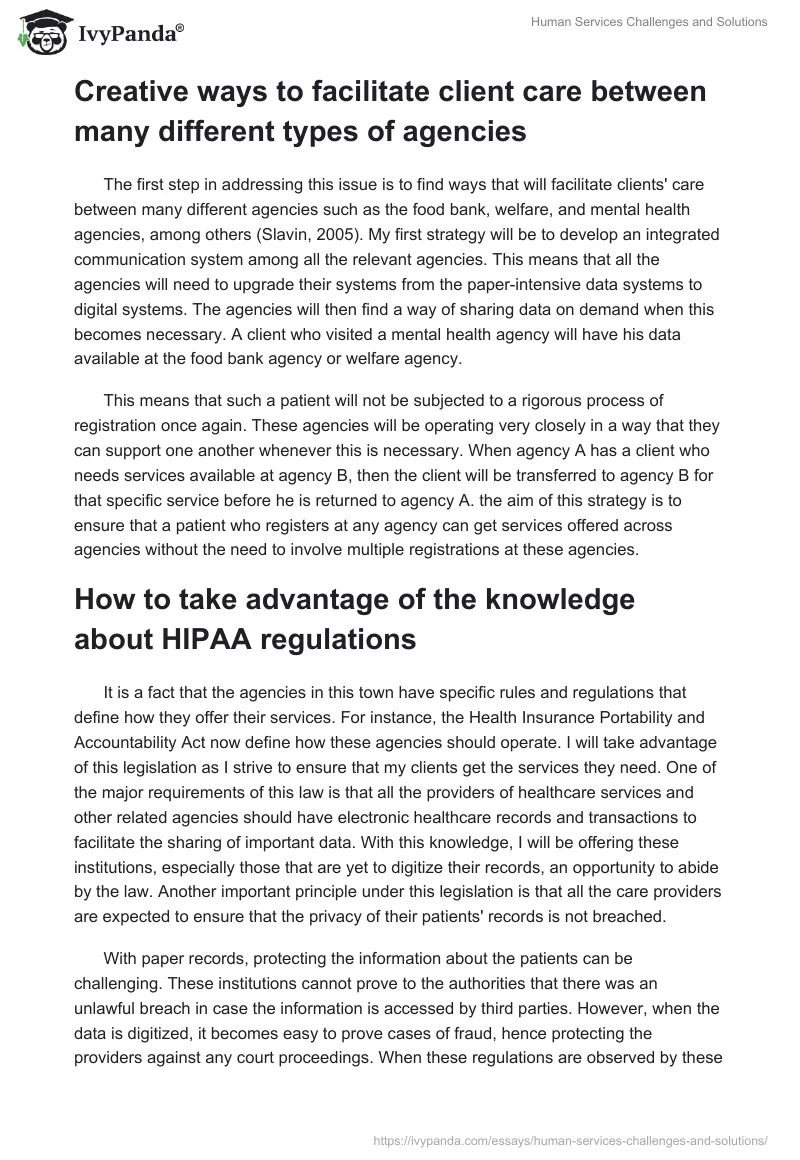 Human Services Challenges and Solutions. Page 2