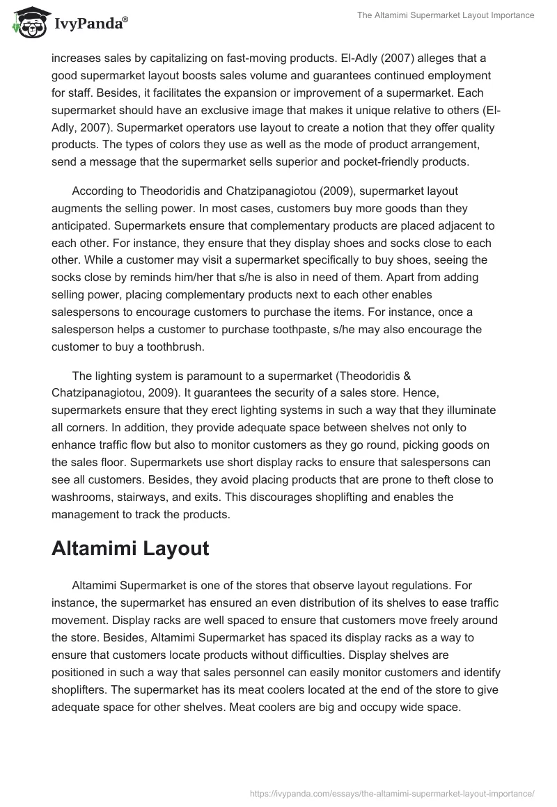 The Altamimi Supermarket Layout Importance. Page 2