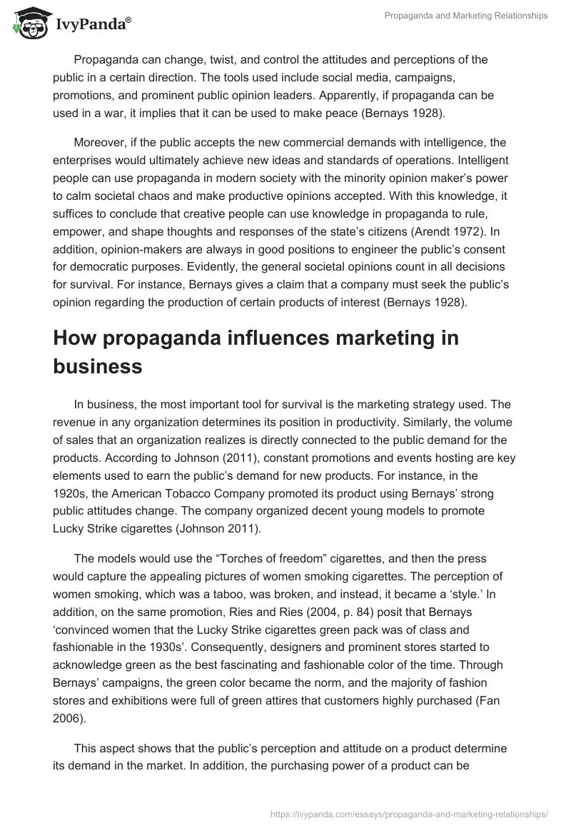 Propaganda and Marketing Relationships. Page 3