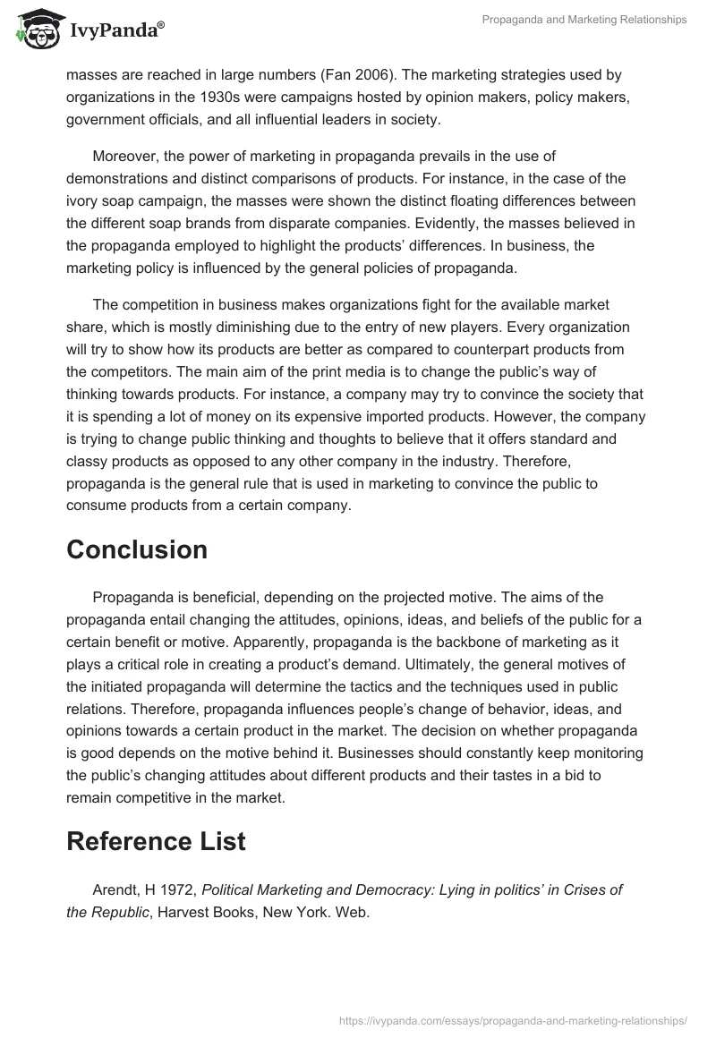 Propaganda and Marketing Relationships. Page 5