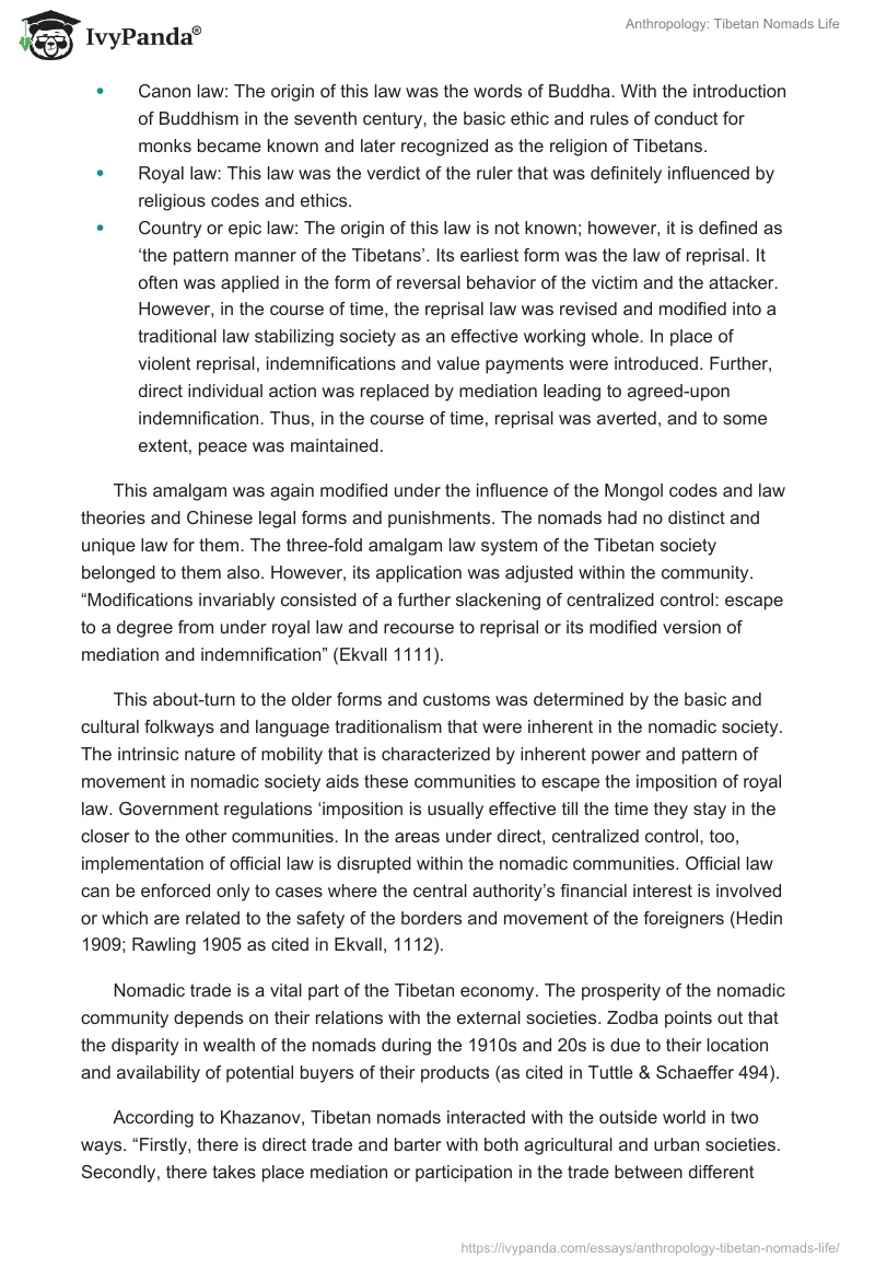 Anthropology: Tibetan Nomads Life. Page 5