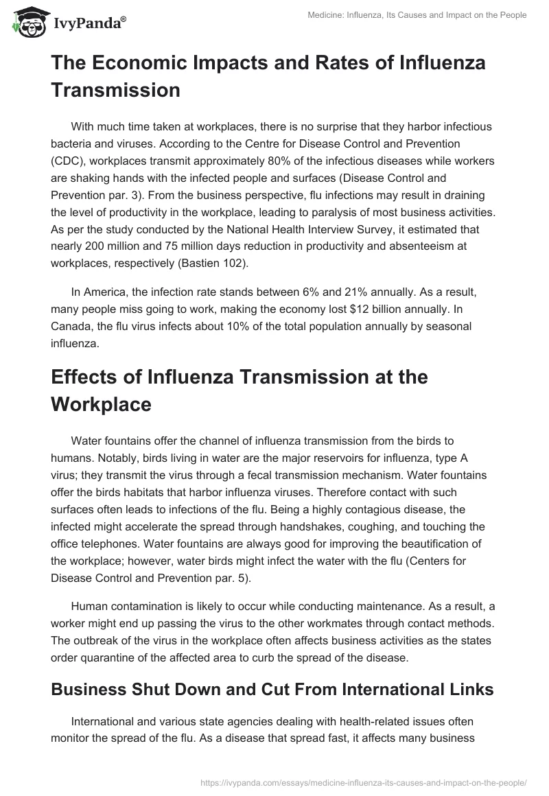 Medicine: Influenza, Its Causes and Impact on the People. Page 2