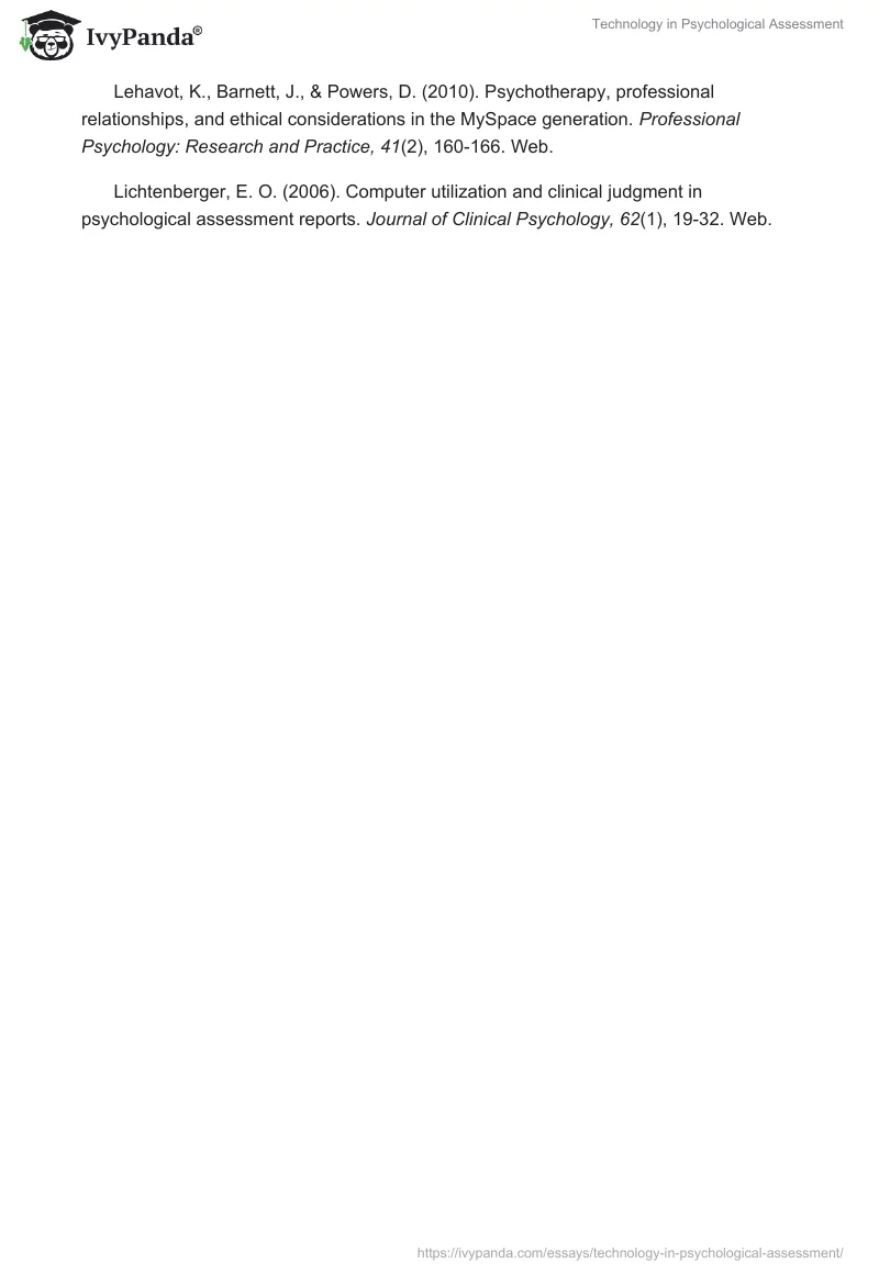 Technology in Psychological Assessment. Page 5