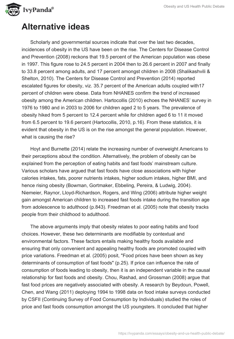 Obesity and US Health Public Debate. Page 3
