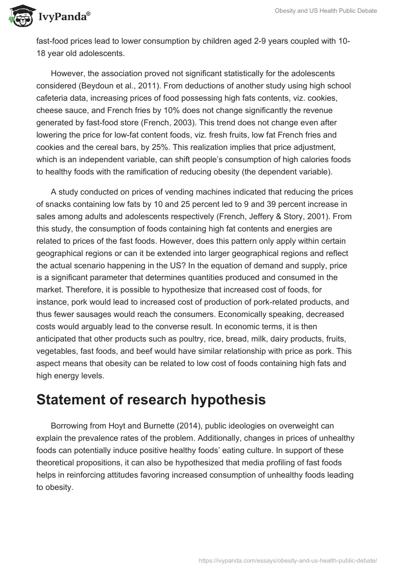Obesity and US Health Public Debate. Page 4